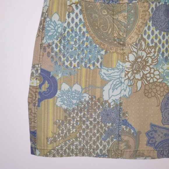 Ann Taylor Mix Print Denim Skirt Vintage Boho - Picture 7 of 11
